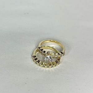 14k gold filled engagement ring set